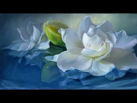 480x360 Oil Painting - Gardenia Flower Painting