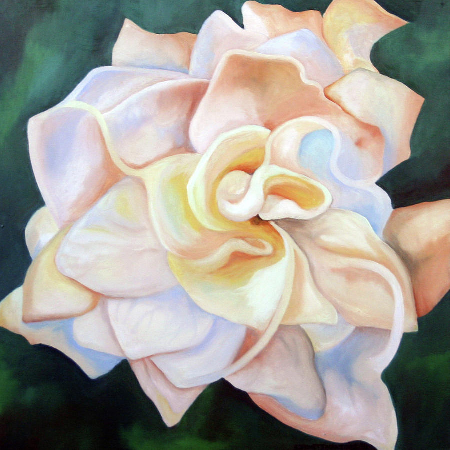 900x900 Secret Admirer Gardenia Flower Oil Painting On Panel Painting By - Gardenia Flower Painting