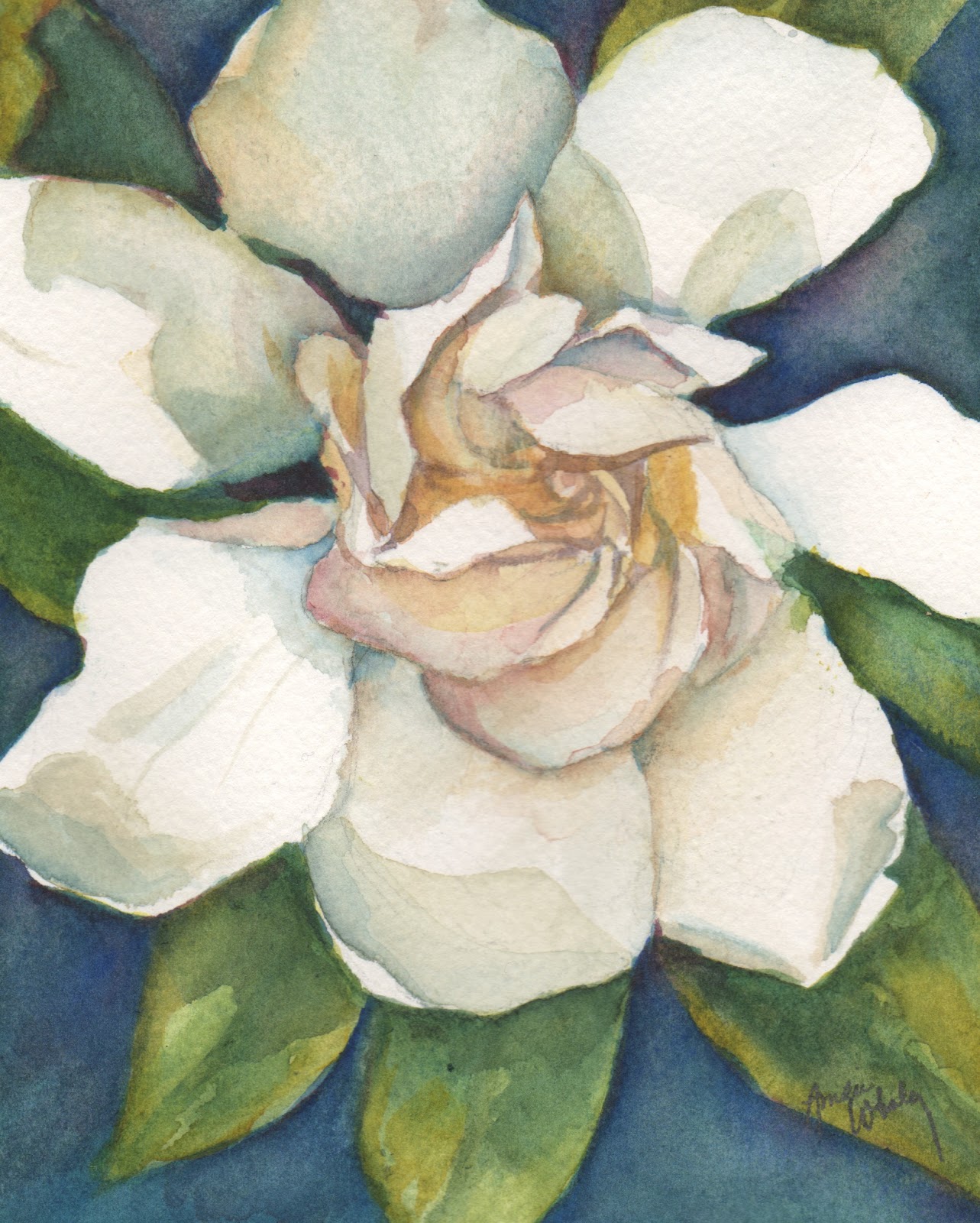 1283x1600 Mimi's Painting A Day One Gardenia - Gardenia Painting