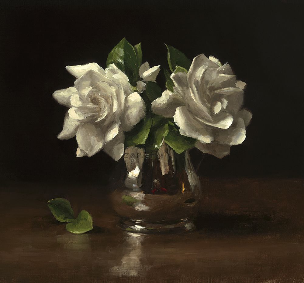 1000x933 Sarah Lamb Commission, Still Life, Trompe L'Oeil, Game - Gardenia Painting