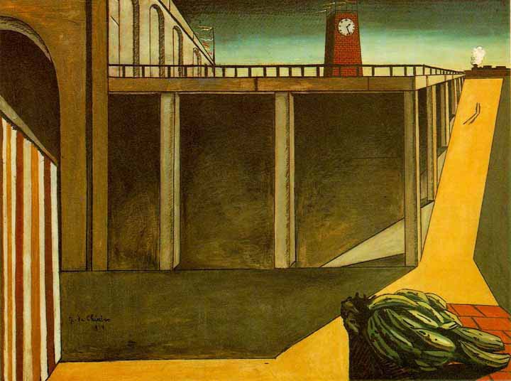 720x536 Gare Montparnasse Painting By Giorgio De Chirico. - Gare Painting