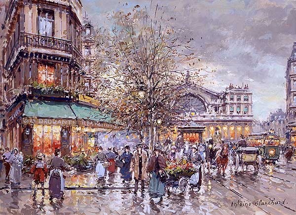 600x436 Gare De L Est Painting Antoine Blanchard Oil Paintings - Gare Painting