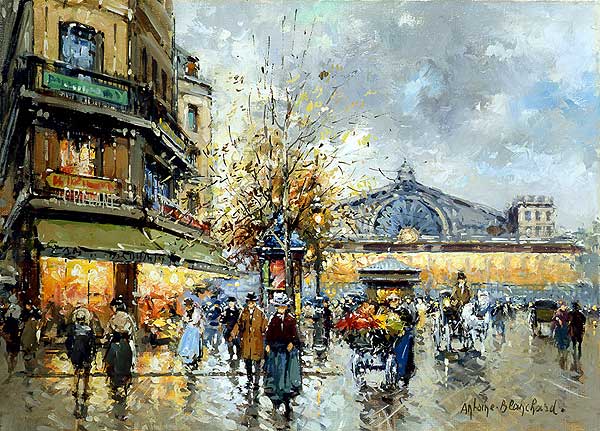 600x431 Gare De L Est1 Painting Antoine Blanchard Oil Paintings - Gare Painting