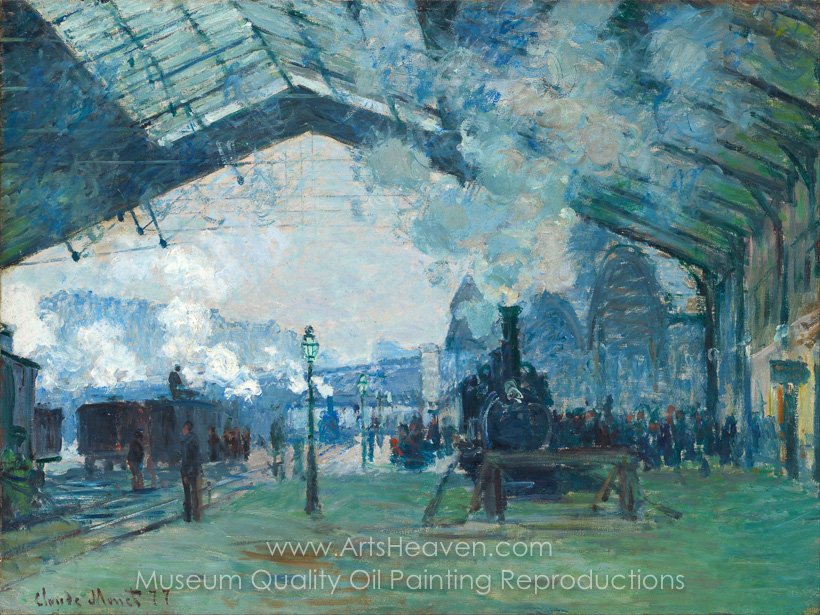 820x615 Reproduction Painting Claude Monet Arrival Of The Normandy Train - Gare Painting