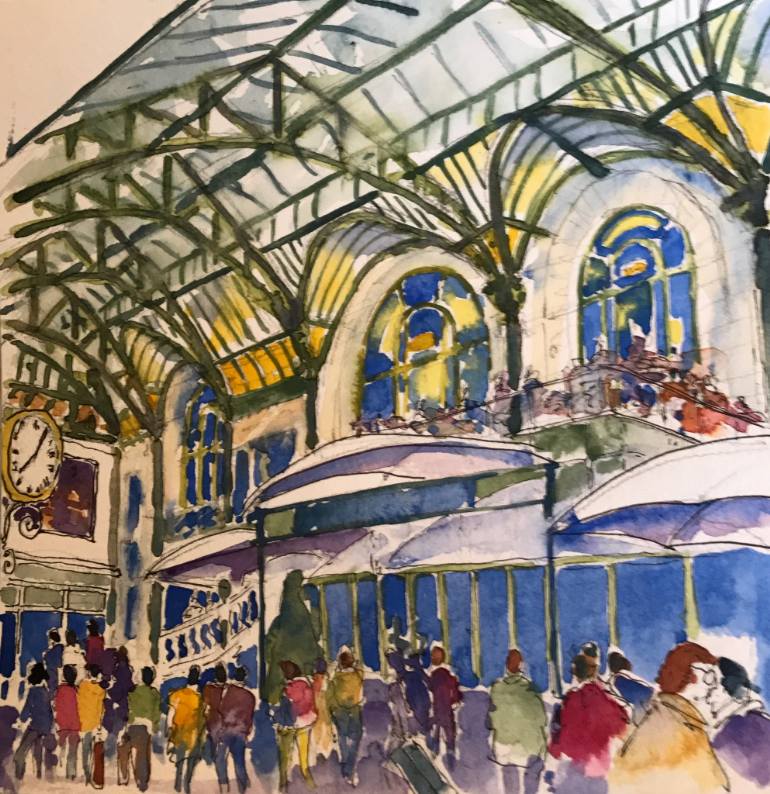 770x794 Saatchi Art Gare De Lyon, Paris Painting By Richard Shu - Gare Painting