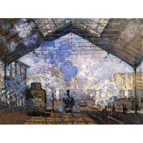 458x458 The Gare Saint Lazare By Claude Oscar Monet - Gare Painting