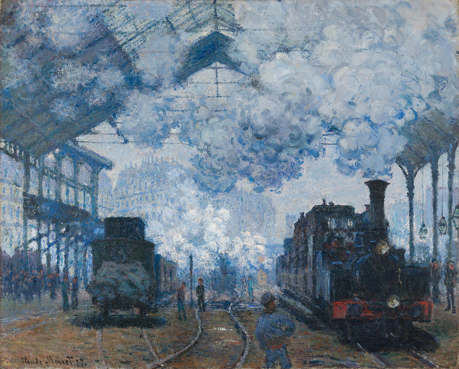 900x723 The Gare Saint Lazare Arrival Of A Train 1877 Painting By Claude Monet - Gare Painting