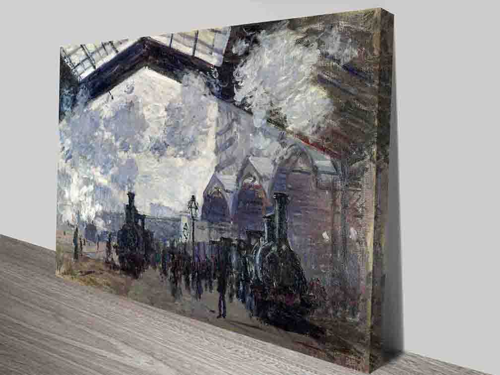 1008x756 The Gare St Lazare By Claude Monet Canvas Wall Art Print - Gare Painting