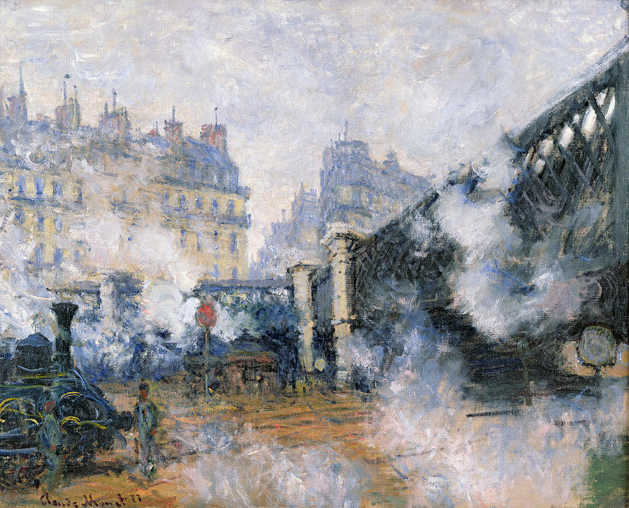 900x727 The Pont De Leurope Gare Saint Lazare Painting By Claude Monet - Gare Painting