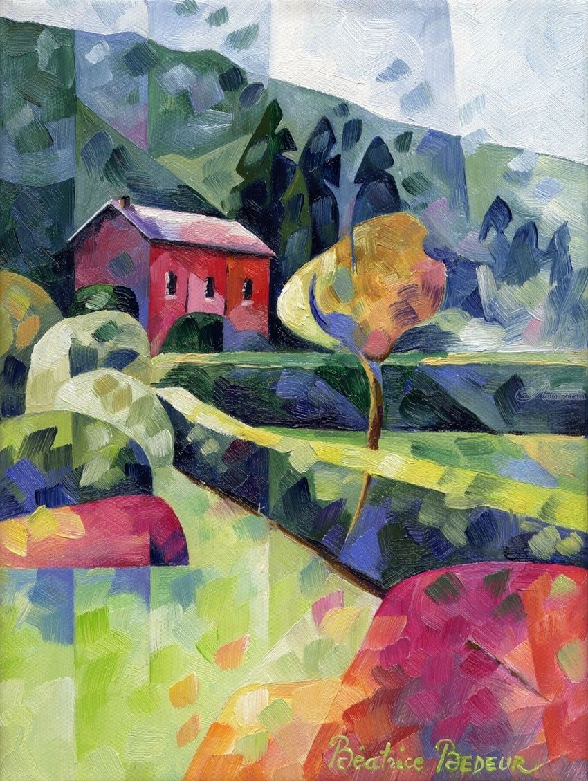 850x1129 La Gare Du Tram Vicinal Architecture,paintings By Beatrice Bedeur - Gare Tree Painting