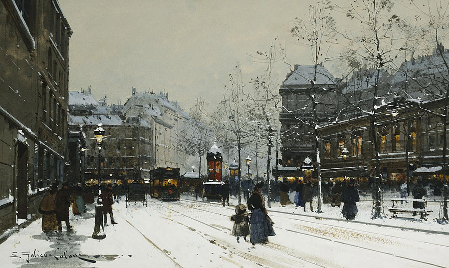 900x537 Gare Du Nord Paris Painting By Eugene Galien Laloue - Gare Tree Painting