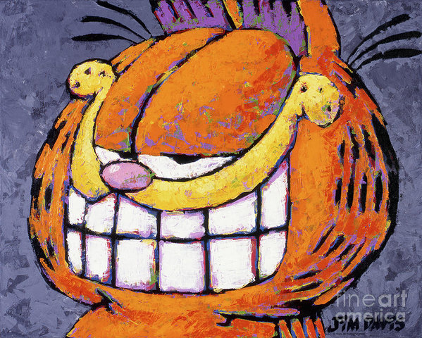 599x480 Garfield Grin Art Print By The Garfield Collection - Garfield Painting