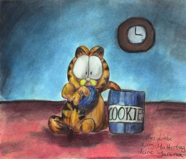 600x512 Garfield By Lucerasnight - Garfield Painting