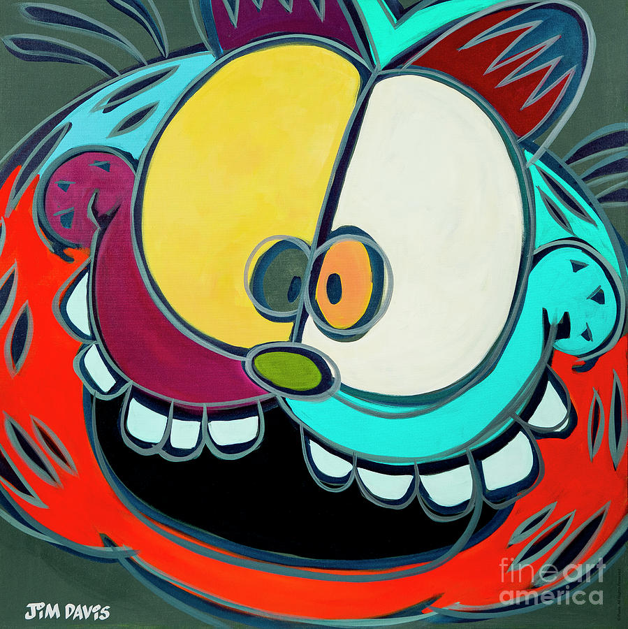 899x900 Goofy Garfield Painting By The Garfield Collection - Garfield Painting