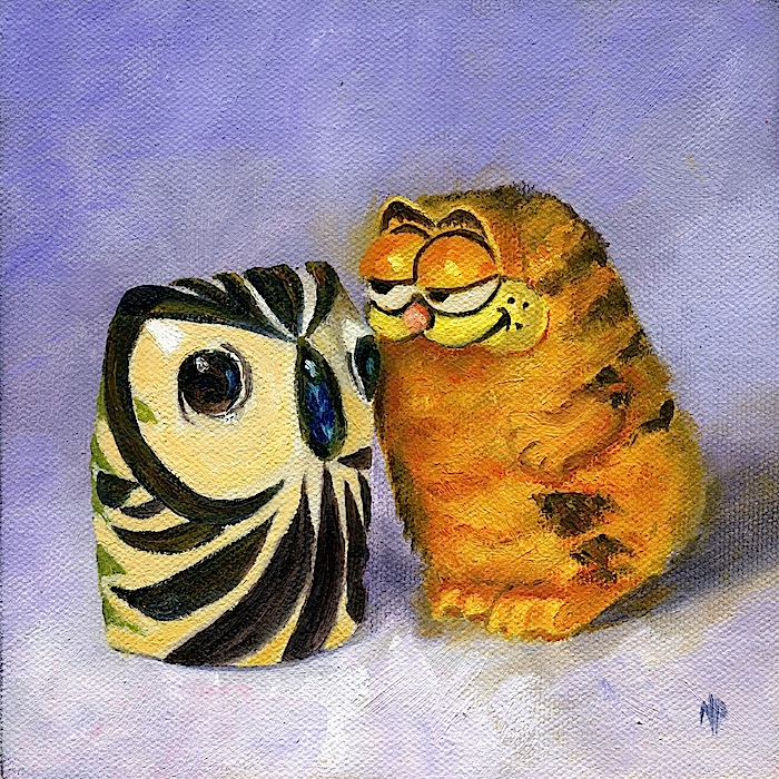 700x700 Marina Petro ~ Adventures In Daily Painting Bad Boy Garfield - Garfield Painting