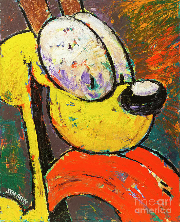 729x900 Slobbering Odie Painting By The Garfield Collection - Garfield Painting