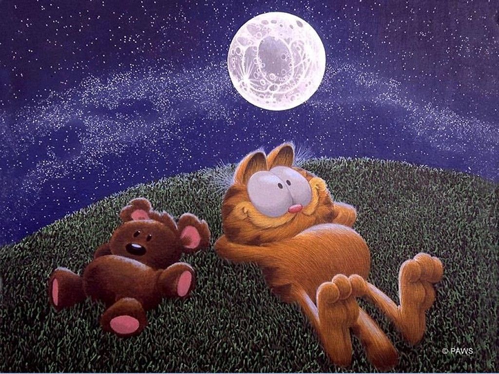 1024x768 Garfield Fond Painting - Garfield Painting