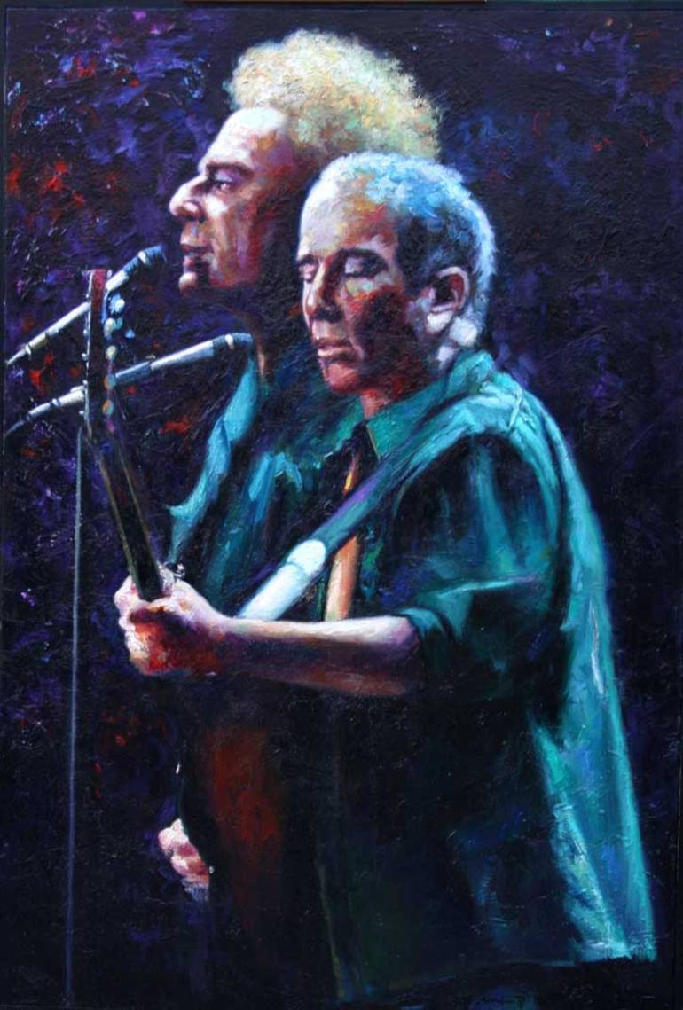 770x1139 Saatchi Art Simon And Garfunkel Portrait Painting By Paco Moreno - Garfunkel Painting