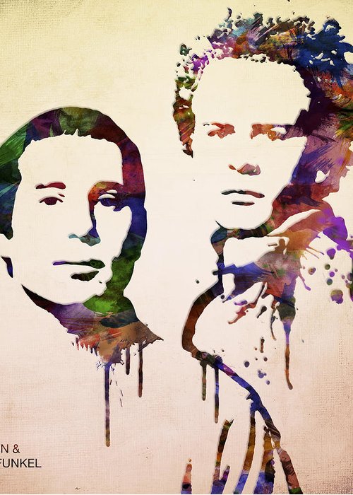 500x700 Simon And Garfunkel Greeting Card For Sale By Aged Pixel - Garfunkel Painting