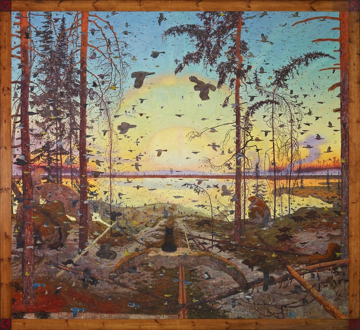 736x674 Tom Uttech Paintings - Garfunkel Painting