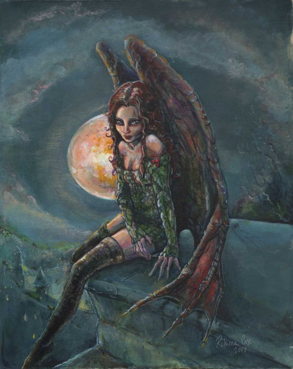 600x755 Gargoyle Girl Kishma By Goddessartist - Gargoyle Painting