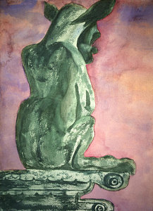 217x300 Gargoyle Paintings - Gargoyle Painting