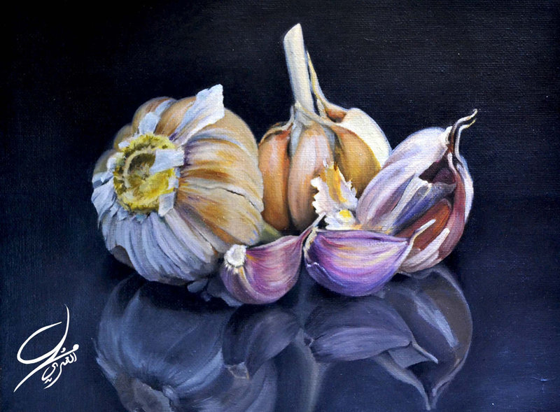 800x589 Garlic Oil Painting By Meho0oo - Garlic Painting