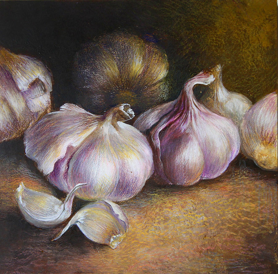 900x888 Garlic Painting Painting By Vali Irina Ciobanu - Garlic Painting
