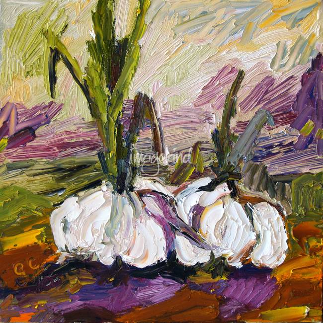 650x650 Wonderful Garlic Oil Painting By Ginette Callaway By Ginette Callaway - Garlic Painting