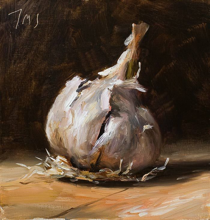700x735 Daily Painting Titled Head Of Garlic - Garlic Painting