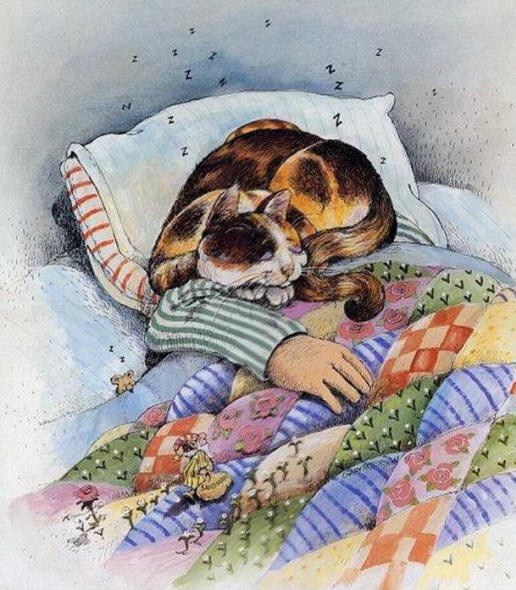 516x590 Sleeping Cat Painting. Gary Patterson - Gary Patterson Painting