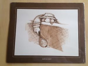 300x225 Vintage Gary Patterson Print, Cartoon, Tennis Theme, Match Point - Gary Patterson Painting