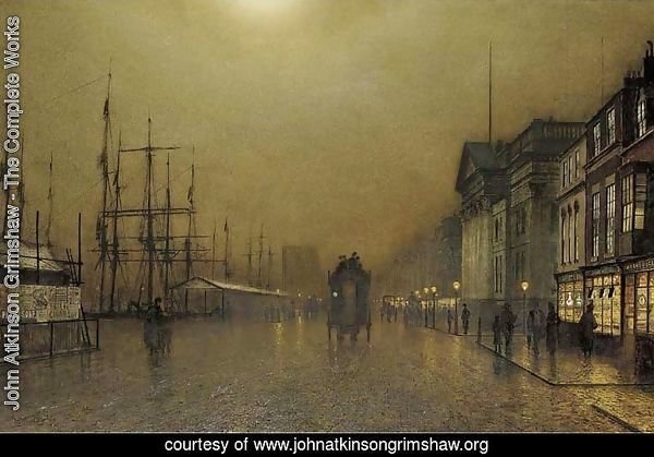 600x419 John Atkinson Grimshaw - Gas Light Painting