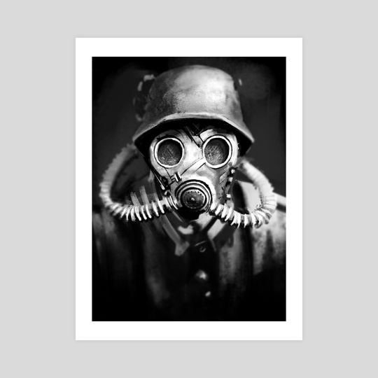 540x540 Gas Mask Sketch Painting, An Art Print By Matthew Clonch - Gas Mask Painting