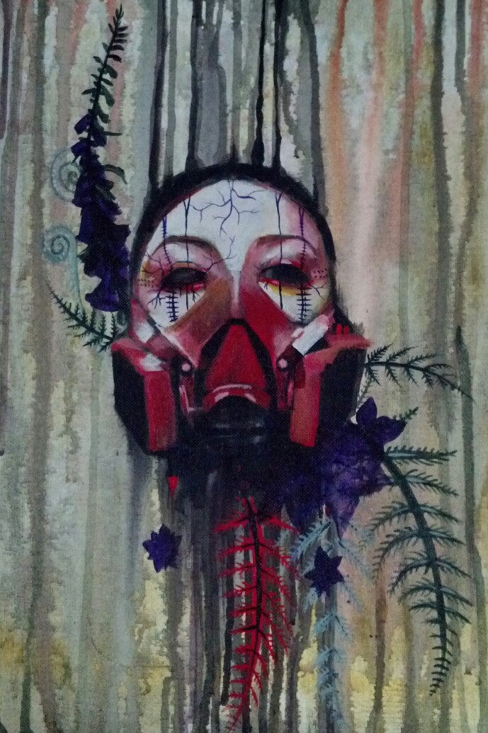 689x1035 Gas Mask Study The Art Of Tehya Sullivan - Gas Mask Painting