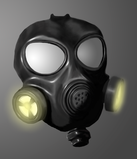 479x556 W.i.p Of Gas Mask For My Project. Digital Painting By - Gas Mask Painting