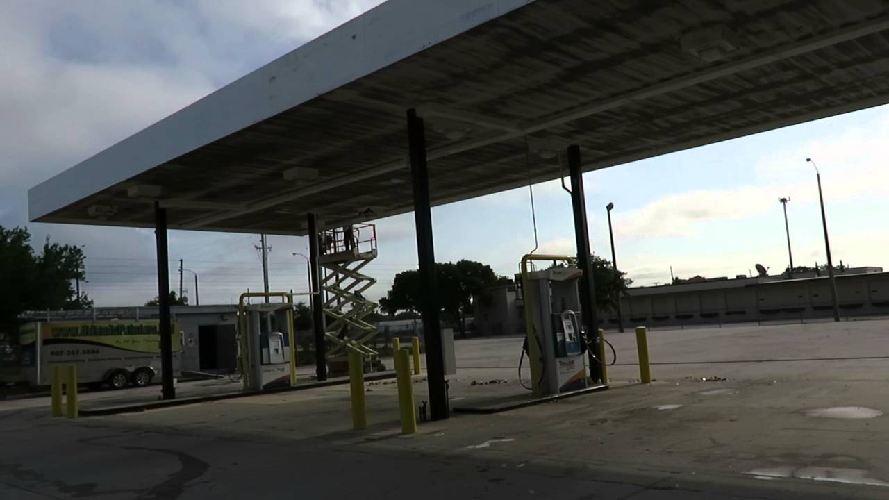 1280x720 Gas Station Canopy Painting In Orlando Florida - Gas Station Painting