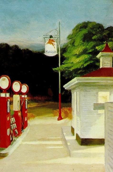 475x719 Mobil Gas Station With Major Old Pumps Painting Love It - Gas Station Painting