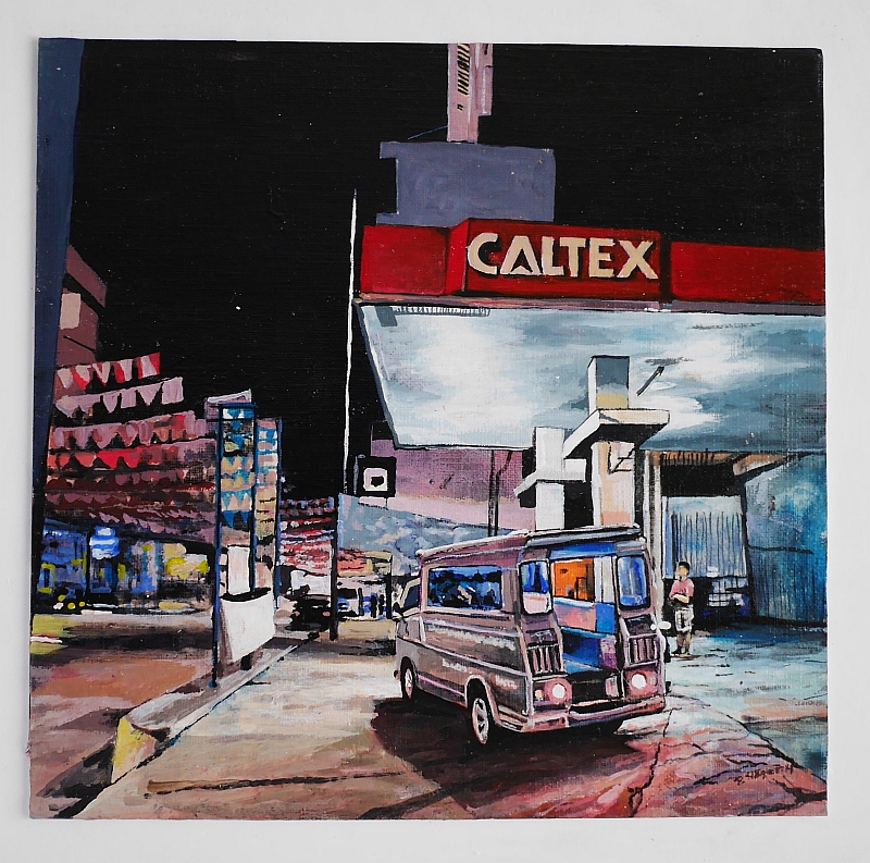 800x793 Acrylic Painting - Gas Station Painting