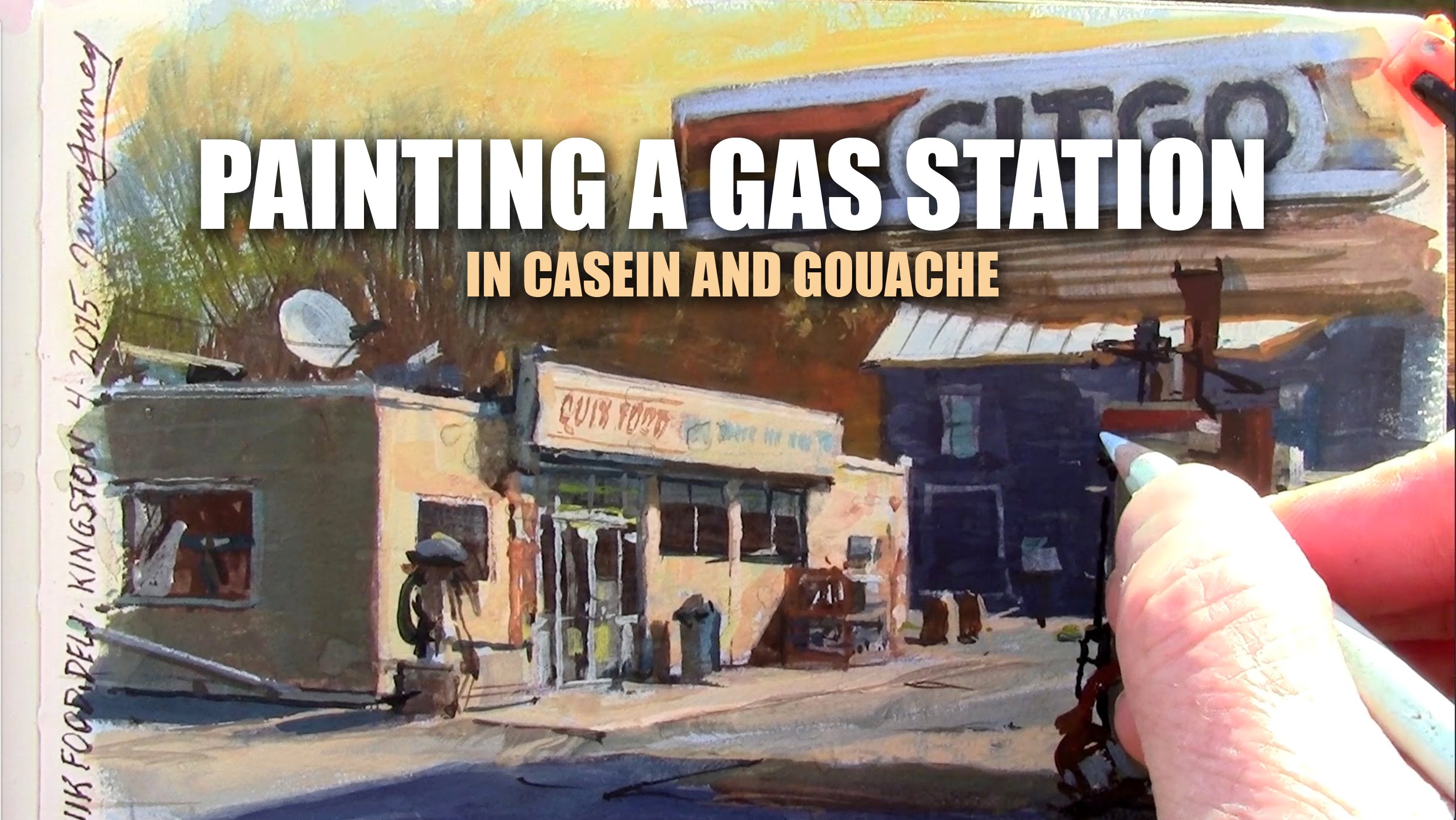 2476x1394 Painting A Gas Station In Gouache With James Gurney - Gas Station Painting