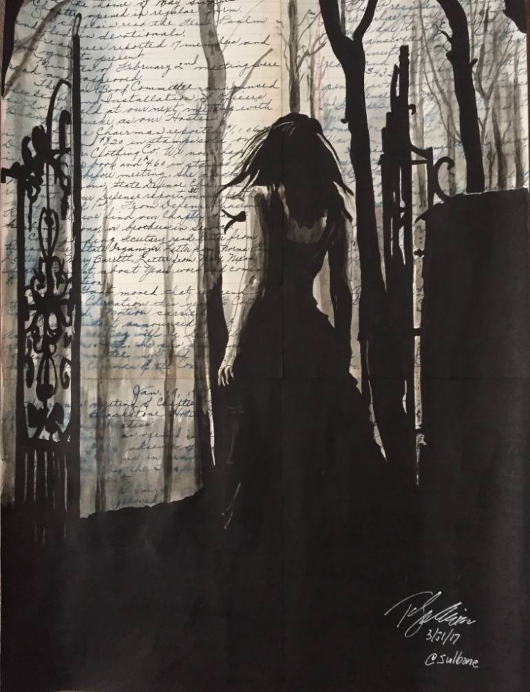 770x1005 Saatchi Art Alone By The Gate Painting By Tom Sullivan - Gate Painting