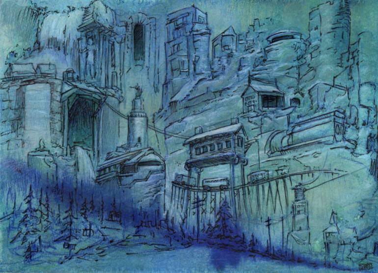 770x555 Saatchi Art The Broken Gate Painting By Ethan Harris - Gate Painting