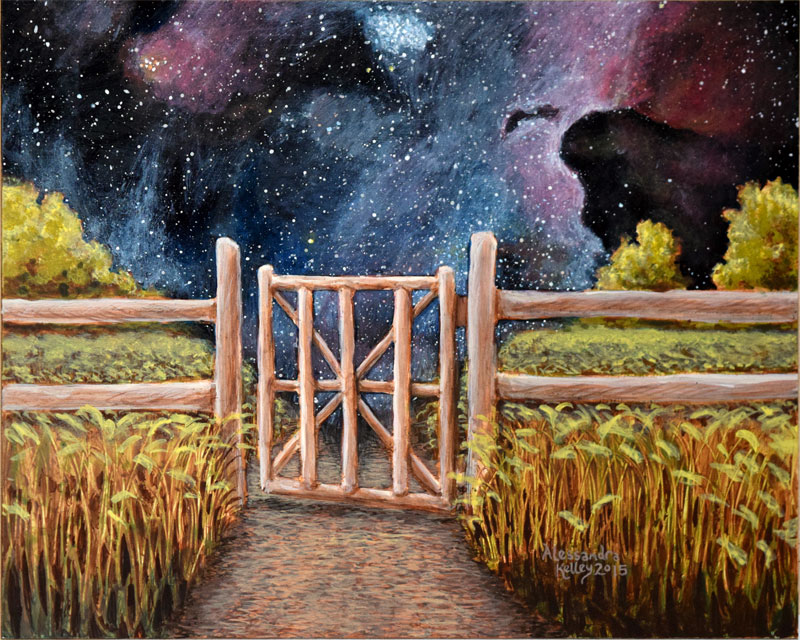 800x640 The Open Gate, A Painting By Alessandra Kelley - Gate Painting