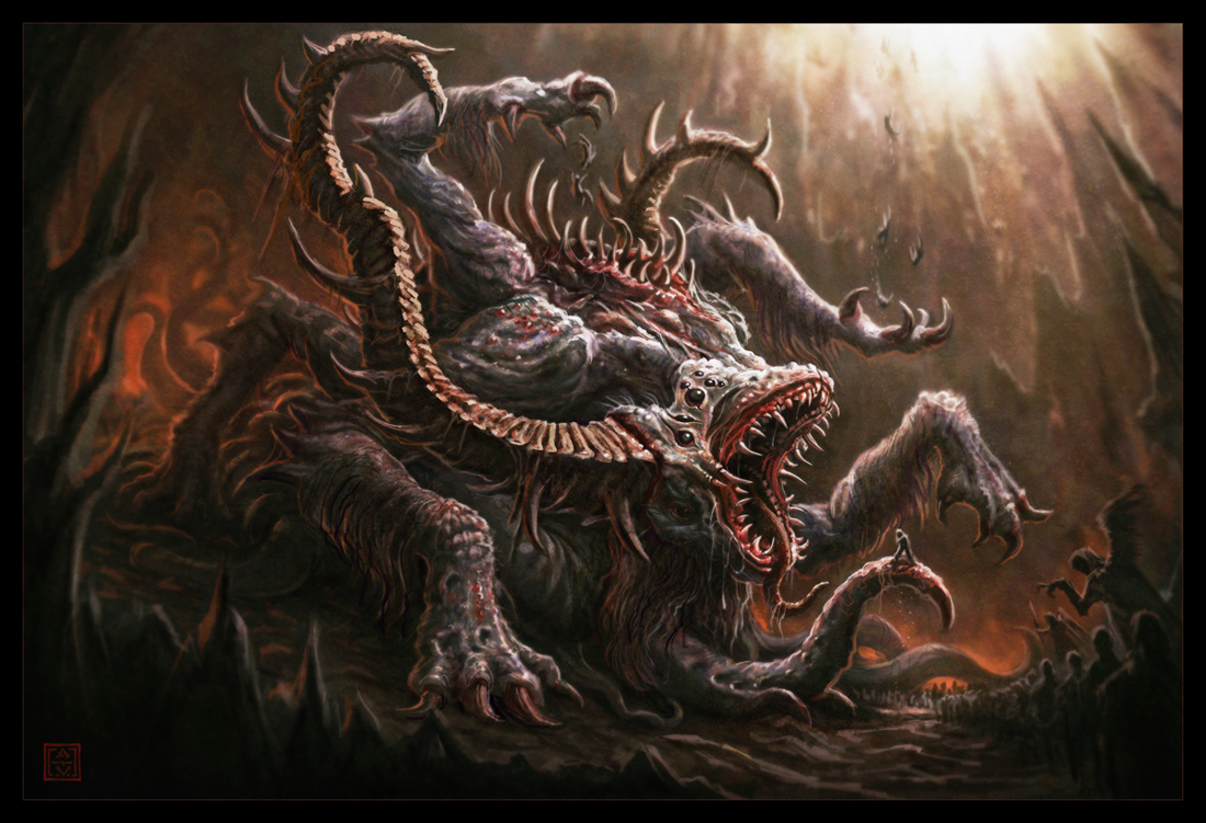 1100x751 Pale Greeter To The Gates Of Hell By Vegasmike - Gates Of Hell Painting