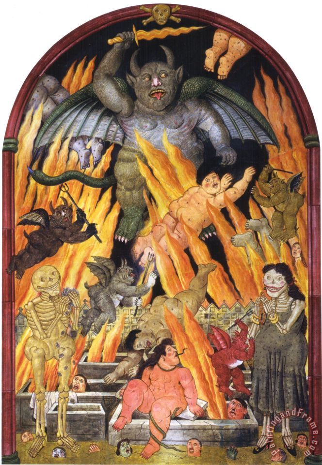 664x960 Fernando Botero Gates Of Hell Painting - Gates Of Hell Painting