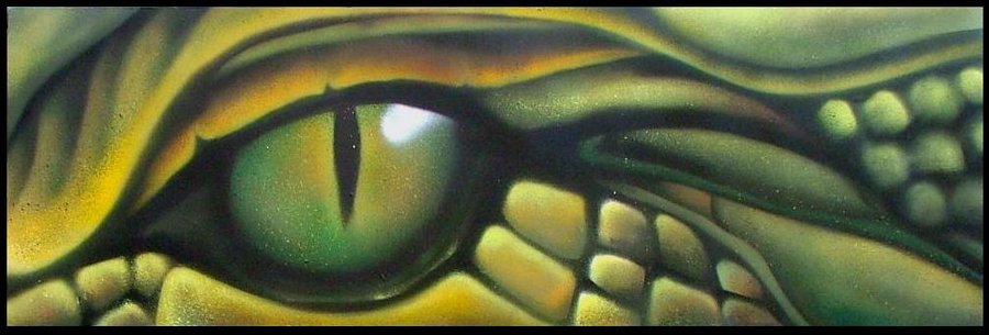 900x305 Gator Eye By Luxnova - Gator Painting