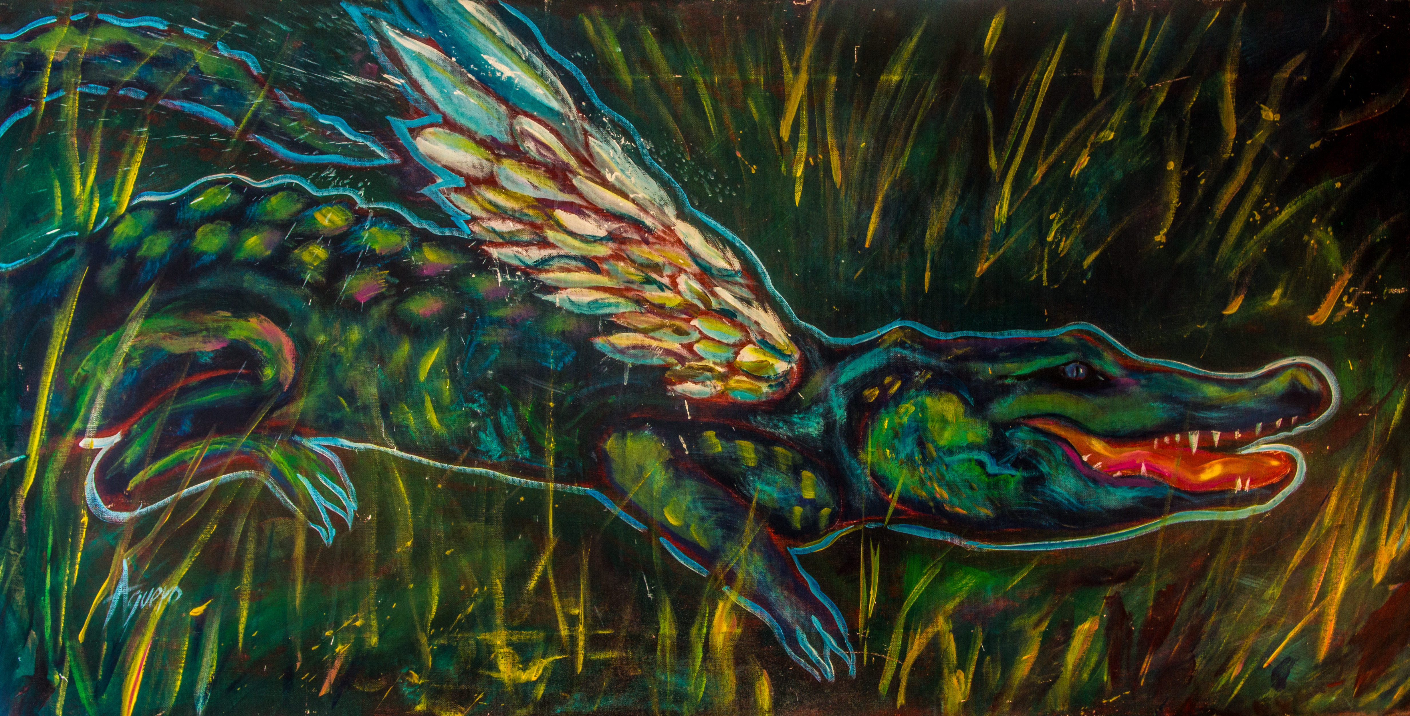 4929x2506 Gracie Gator - Gator Painting