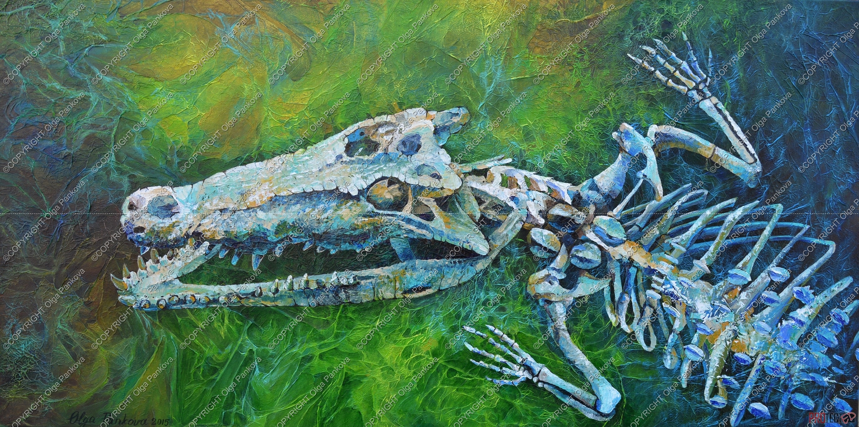 2742x1364 Art Painting Gator Aligator - Gator Painting