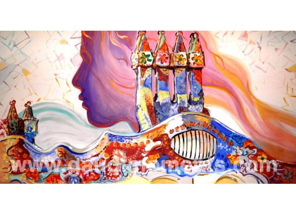 578x420 Oil Painting - Gaudi Painting