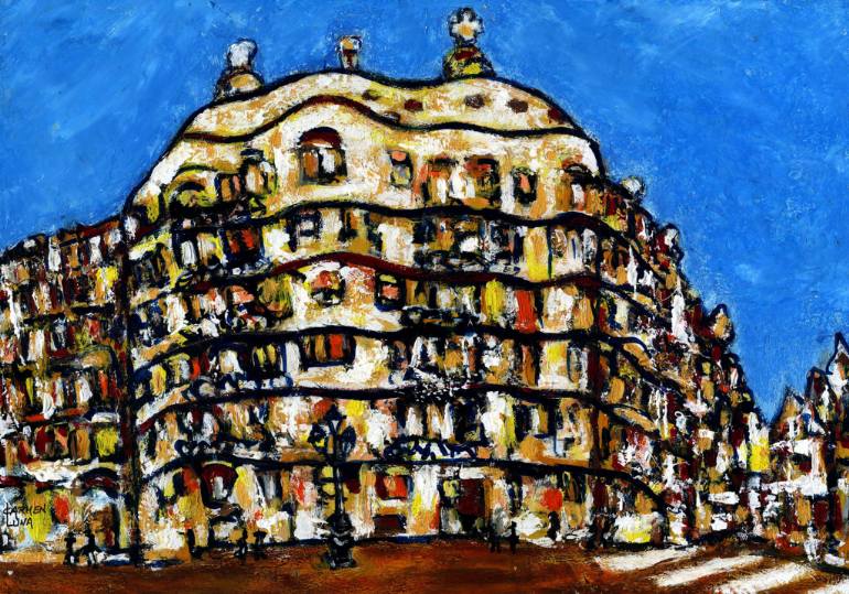 770x539 Saatchi Art 37 Barcelona. Casa Painting By Carmen Luna - Gaudi Painting